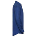 Bright Royal Blue - Side - Russell Collection Mens Oxford Long-Sleeved Formal Shirt