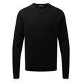 Black - Front - Premier Mens Knitted Cotton Crew Neck Sweatshirt