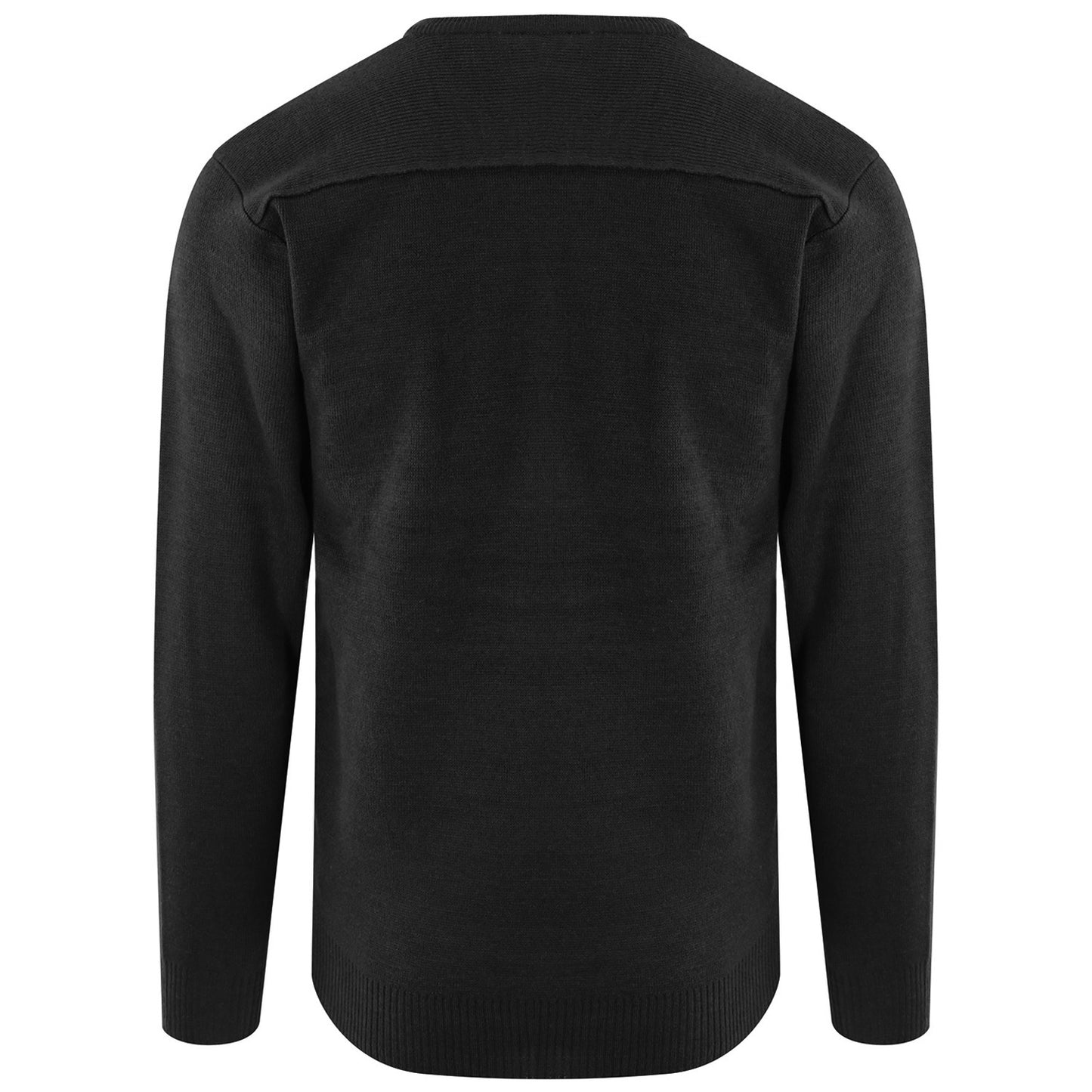 Black - Back - PRO RTX Mens Acrylic V Neck Sweatshirt