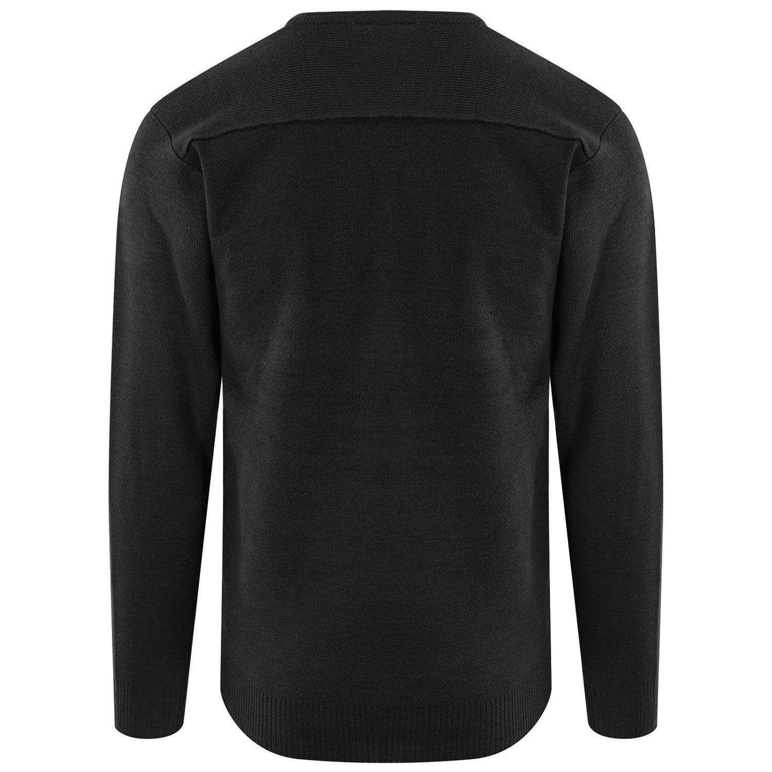 Black - Back - PRO RTX Mens Acrylic V Neck Sweatshirt