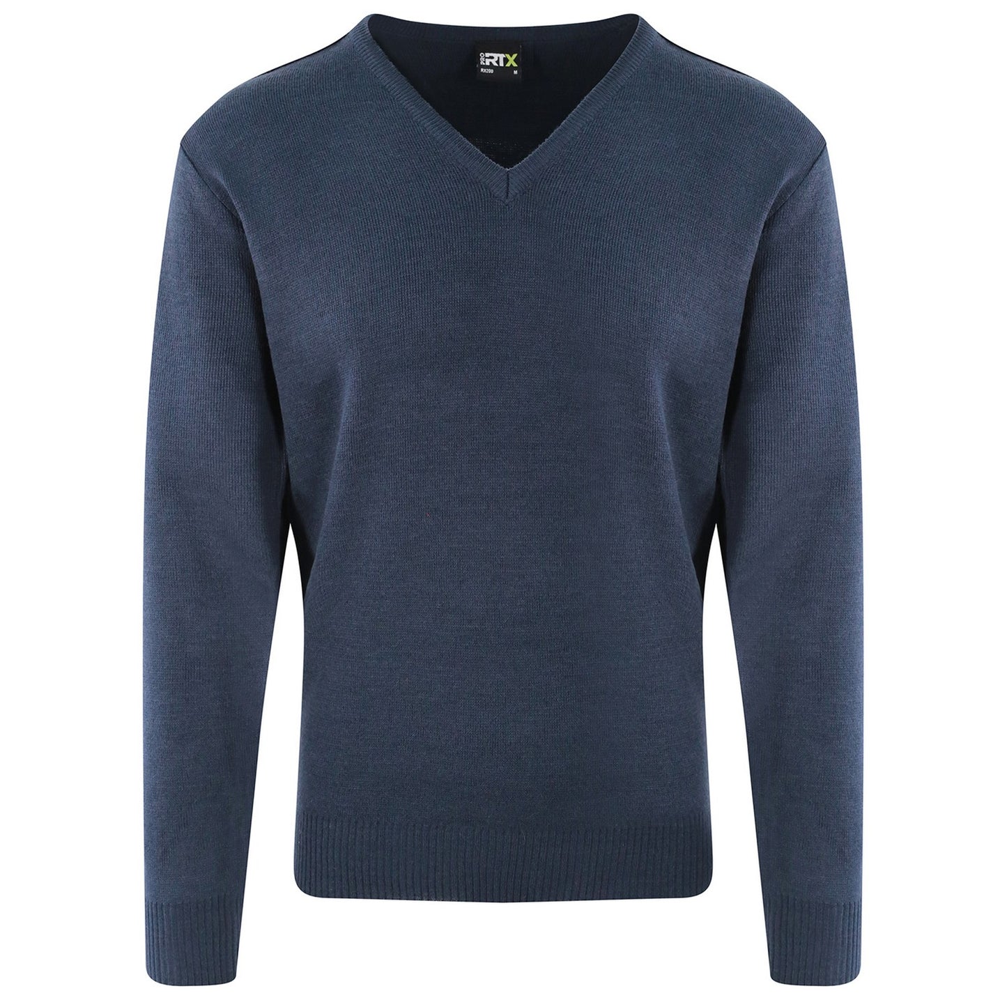 Navy - Front - PRO RTX Mens Acrylic V Neck Sweatshirt