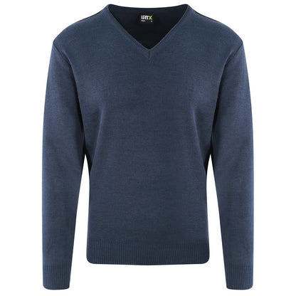 Navy - Front - PRO RTX Mens Acrylic V Neck Sweatshirt