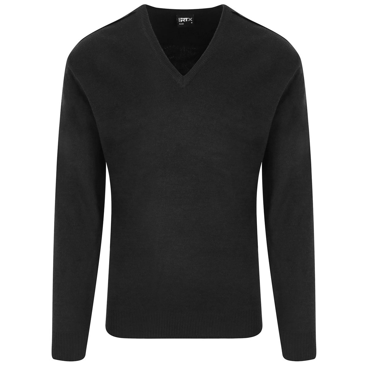 Black - Front - PRO RTX Mens Acrylic V Neck Sweatshirt
