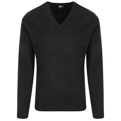 Black - Front - PRO RTX Mens Acrylic V Neck Sweatshirt