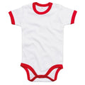 White-Red - Front - Babybugz Baby Ringer Bodysuit