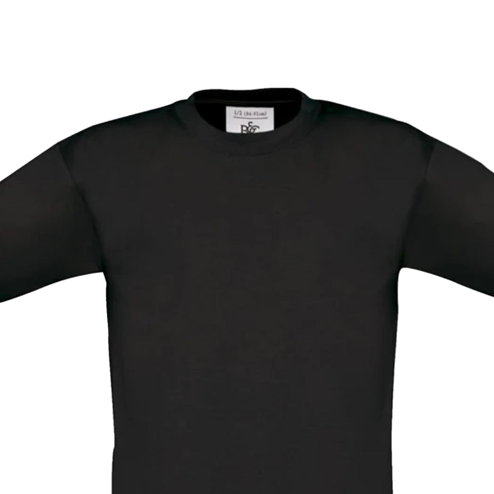 Black - Back - B&C Childrens-Kids Exact 190 T-Shirt
