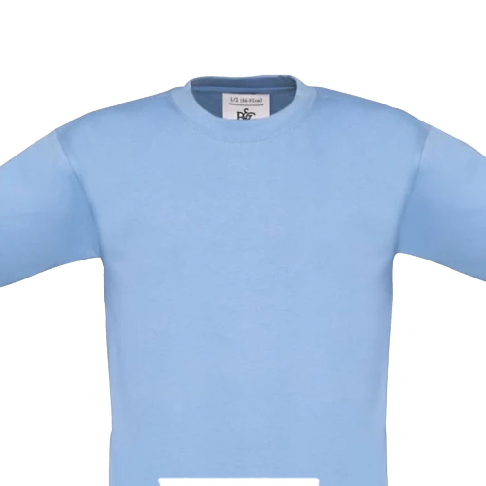 Sky Blue - Back - B&C Childrens-Kids Exact 190 T-Shirt
