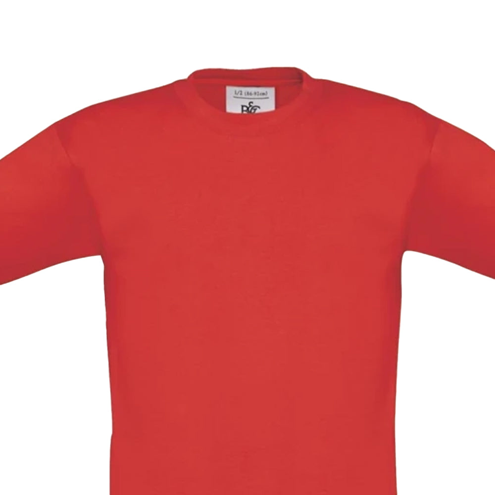 Red - Back - B&C Childrens-Kids Exact 190 T-Shirt