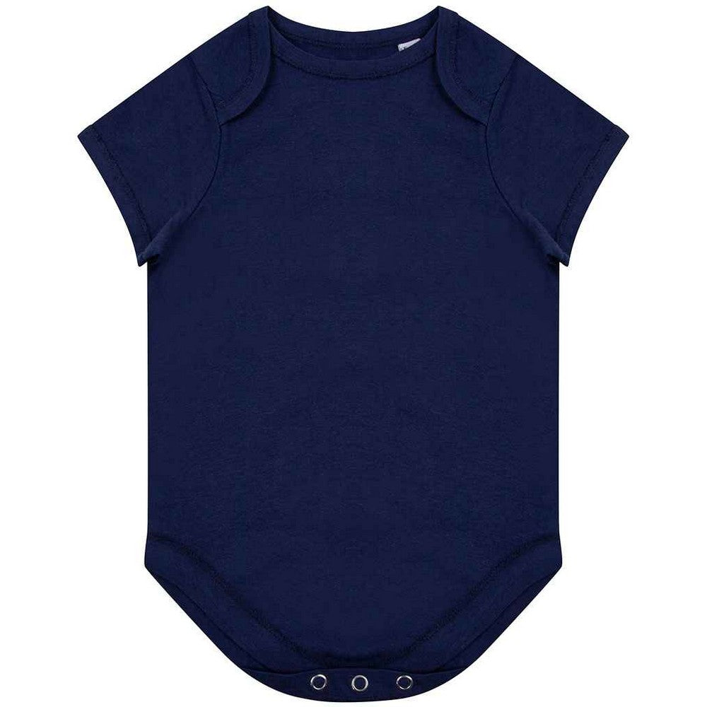 Navy - Front - Larkwood Baby Organic Bodysuit