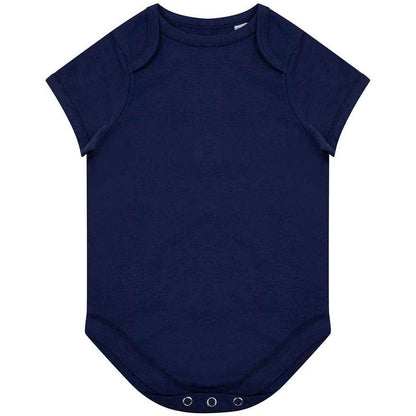 Navy - Front - Larkwood Baby Organic Bodysuit