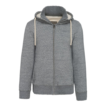 Slub Grey - Front - Kariban Mens Vintage Heather Sherpa Lined Fleece Jacket