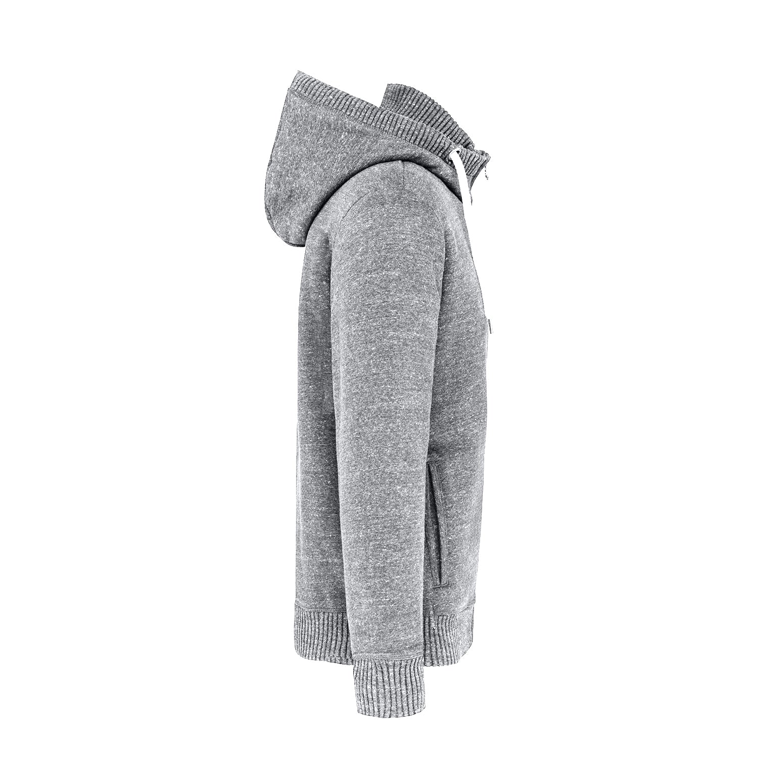 Slub Grey - Side - Kariban Mens Vintage Heather Sherpa Lined Fleece Jacket