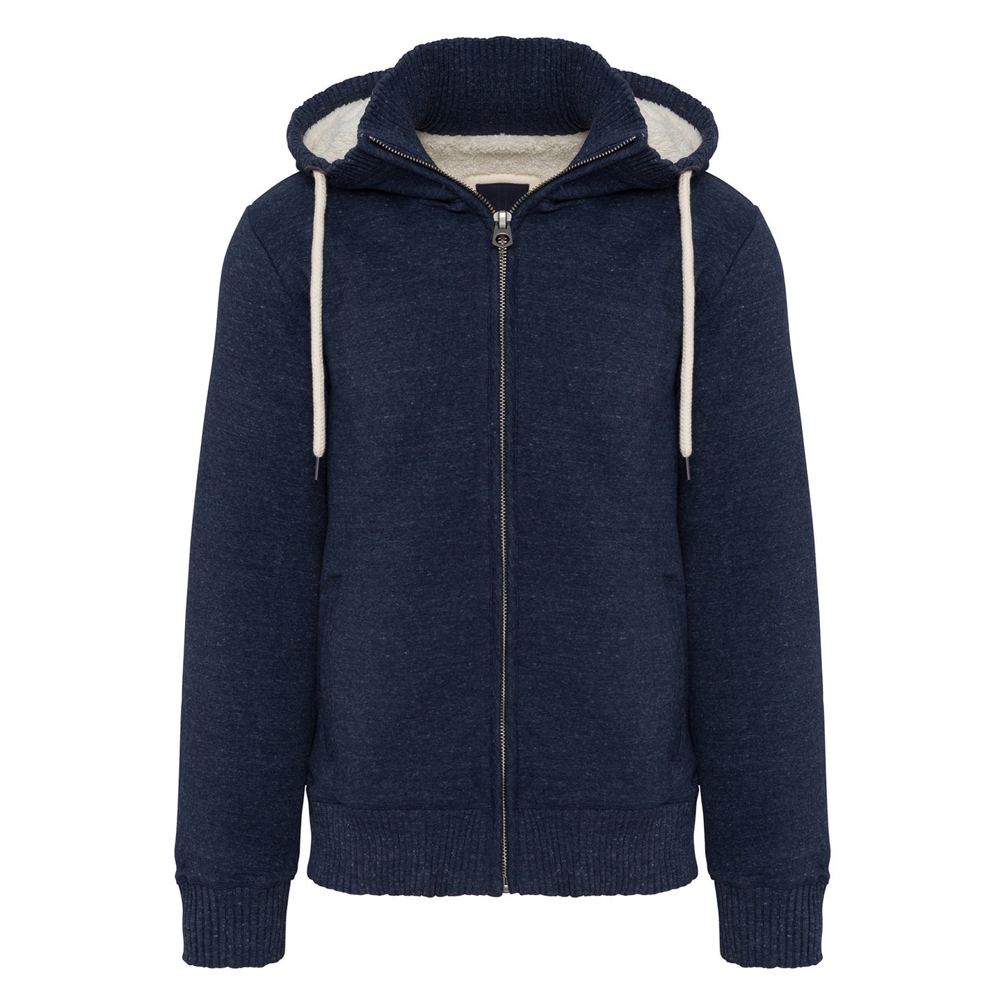 Night Blue - Front - Kariban Mens Vintage Heather Sherpa Lined Fleece Jacket