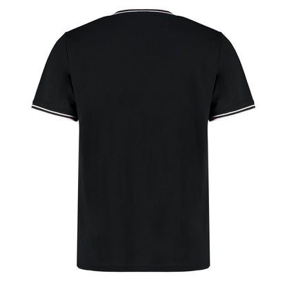 Black-White-Red - Back - Kustom Kit Mens Tipped Fashion T-Shirt