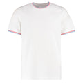White-Red-Royal Blue - Front - Kustom Kit Mens Tipped Fashion T-Shirt