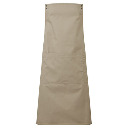 Khaki - Front - Premier Unisex Adult Swap & Pop Customizable Full Apron