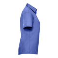 Corporate Blue - Side - Russell Collection Womens-Ladies Poplin Easy-Care Short-Sleeved Shirt
