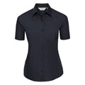 French Navy - Front - Russell Collection Womens-Ladies Poplin Easy-Care Short-Sleeved Shirt
