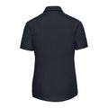 French Navy - Back - Russell Collection Womens-Ladies Poplin Easy-Care Short-Sleeved Shirt
