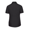 Black - Back - Russell Collection Womens-Ladies Poplin Easy-Care Short-Sleeved Shirt
