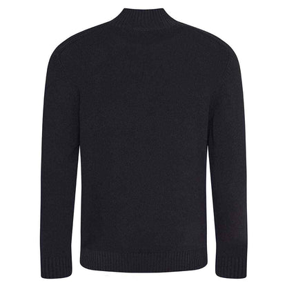 Black - Back - Ecologie Unisex Adult Wakhan Knitted Quarter Zip Sweatshirt