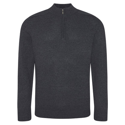 Charcoal - Front - Ecologie Unisex Adult Wakhan Knitted Quarter Zip Sweatshirt