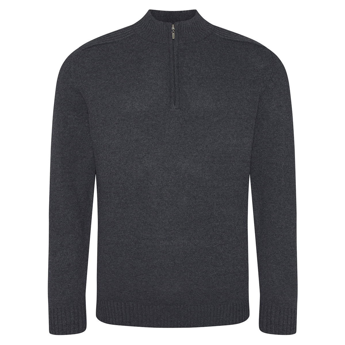 Charcoal - Front - Ecologie Unisex Adult Wakhan Knitted Quarter Zip Sweatshirt