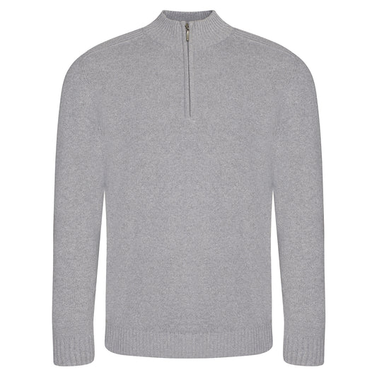 Heather Grey - Front - Ecologie Unisex Adult Wakhan Knitted Quarter Zip Sweatshirt