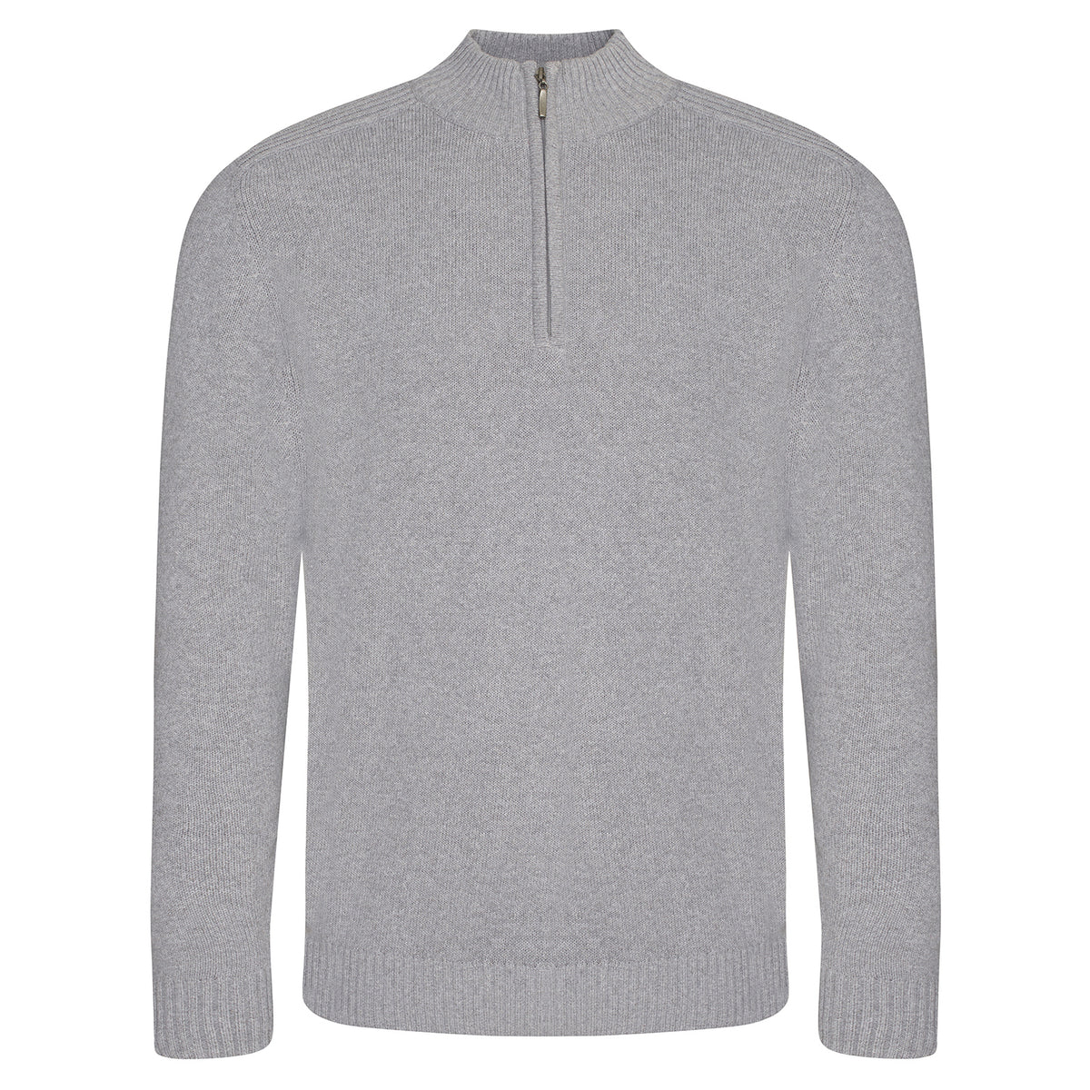 Heather Grey - Front - Ecologie Unisex Adult Wakhan Knitted Quarter Zip Sweatshirt