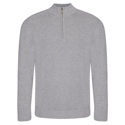 Heather Grey - Front - Ecologie Unisex Adult Wakhan Knitted Quarter Zip Sweatshirt