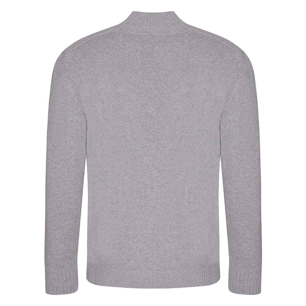 Heather Grey - Back - Ecologie Unisex Adult Wakhan Knitted Quarter Zip Sweatshirt