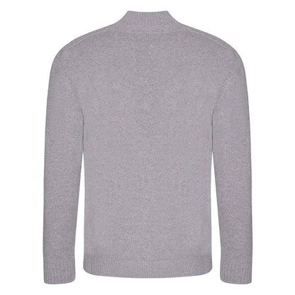 Heather Grey - Back - Ecologie Unisex Adult Wakhan Knitted Quarter Zip Sweatshirt
