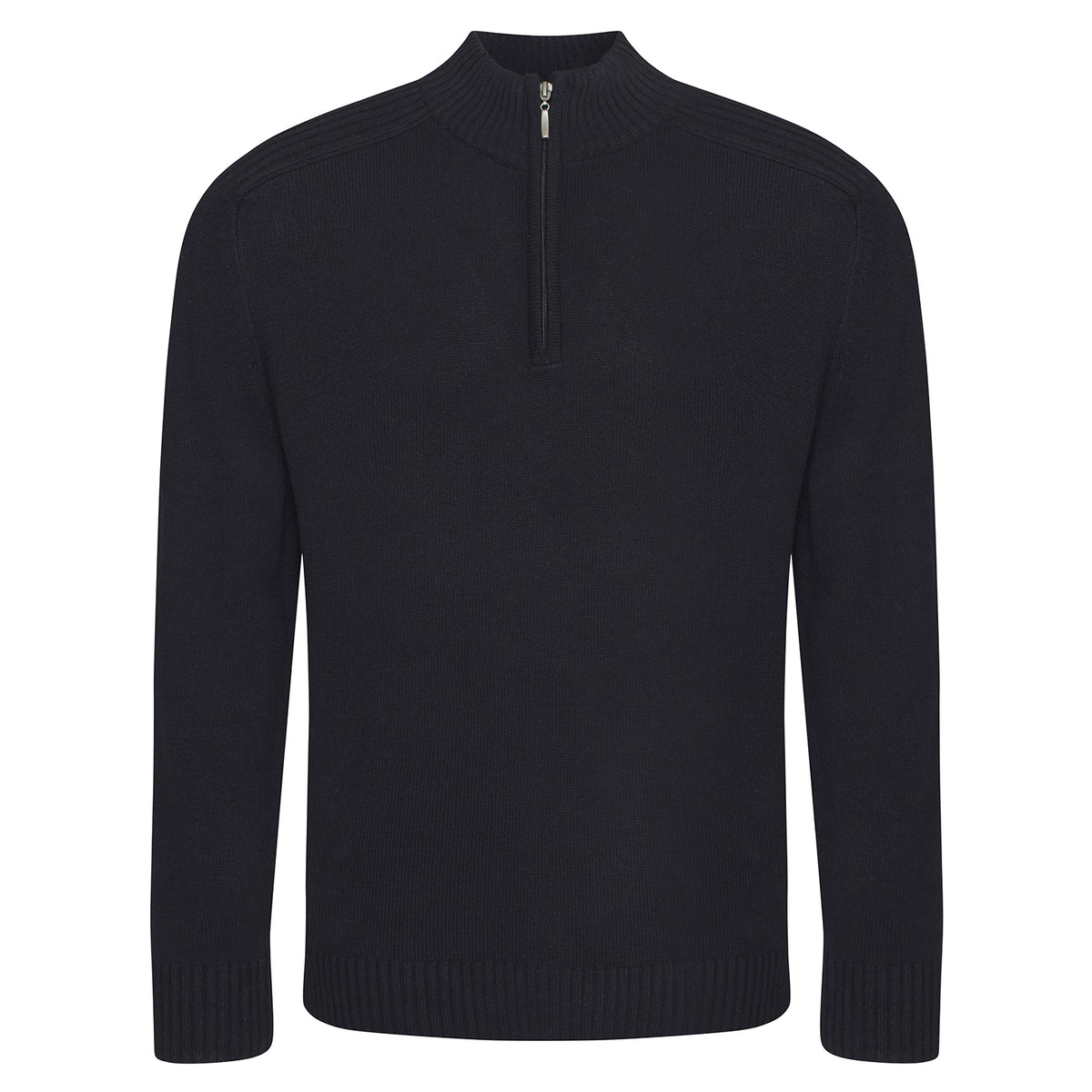 Black - Front - Ecologie Unisex Adult Wakhan Knitted Quarter Zip Sweatshirt