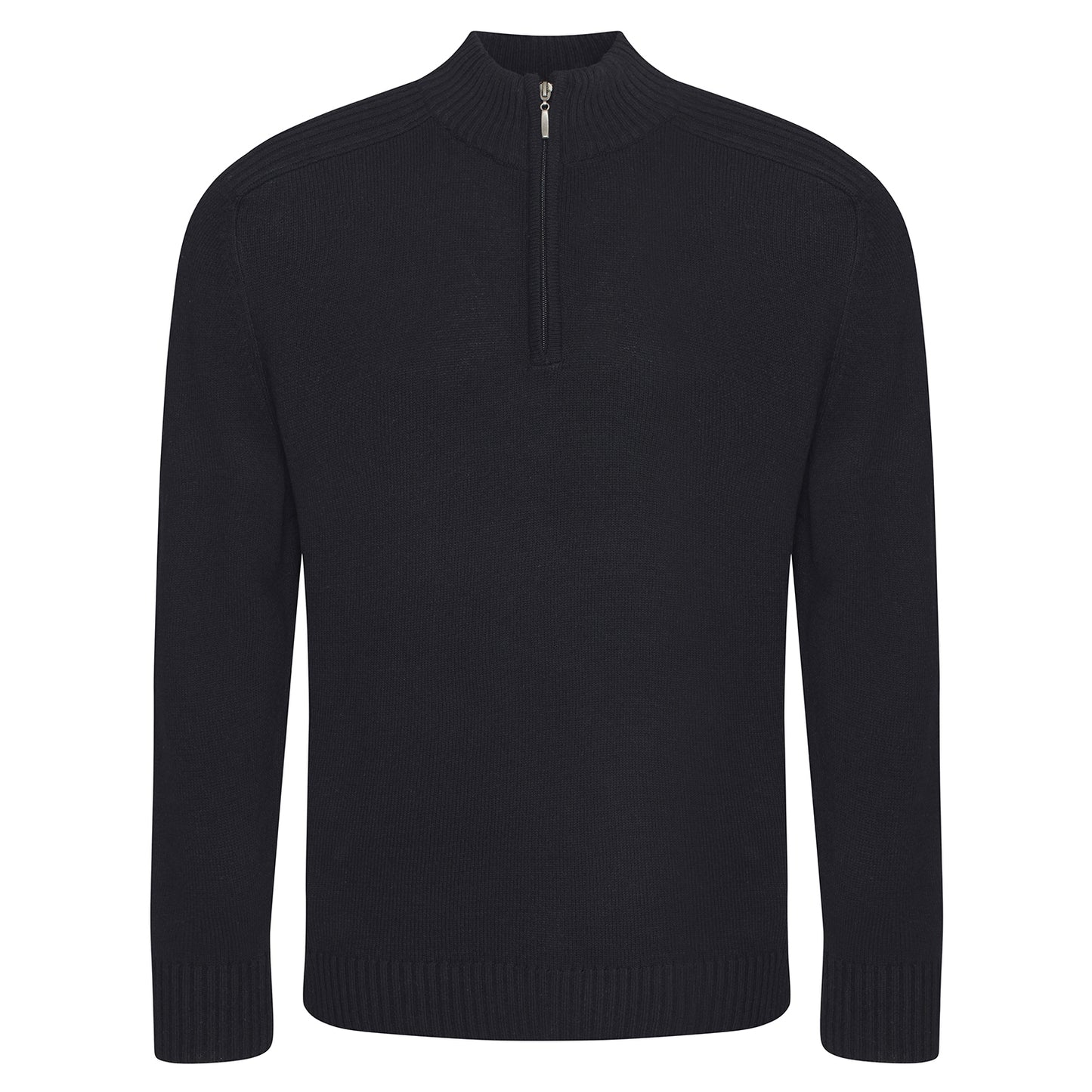 Black - Front - Ecologie Unisex Adult Wakhan Knitted Quarter Zip Sweatshirt