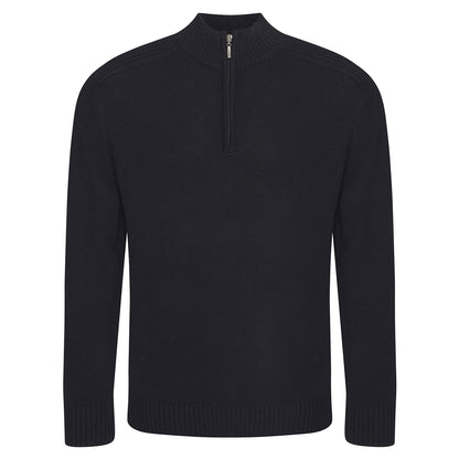 Black - Front - Ecologie Unisex Adult Wakhan Knitted Quarter Zip Sweatshirt