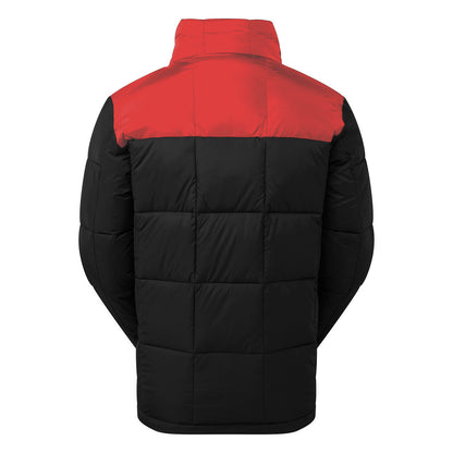 Black-Red - Back - 2786 Mens Fourteener Box Quilted Padded Jacket