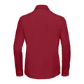Classic Red - Back - Russell Collection Womens-Ladies Poplin Easy-Care Long-Sleeved Shirt