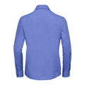 Corporate Blue - Back - Russell Collection Womens-Ladies Poplin Easy-Care Long-Sleeved Shirt