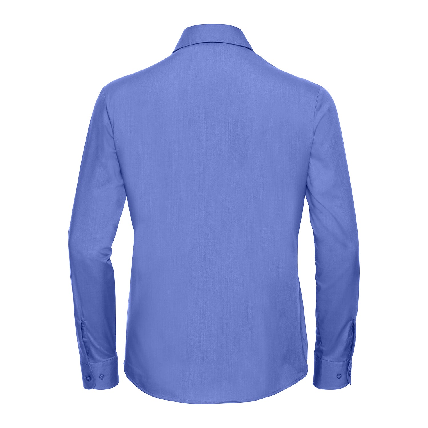 Corporate Blue - Back - Russell Collection Womens-Ladies Poplin Easy-Care Long-Sleeved Shirt