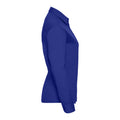 Bright Royal Blue - Side - Russell Collection Womens-Ladies Poplin Easy-Care Long-Sleeved Shirt