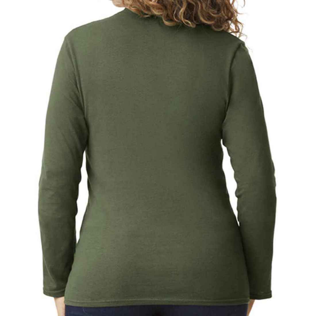 Military Green - Back - Gildan Unisex Adult Softstyle Long-Sleeved T-Shirt