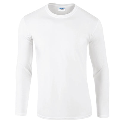 White - Front - Gildan Unisex Adult Softstyle Long-Sleeved T-Shirt