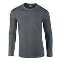 Charcoal - Front - Gildan Unisex Adult Softstyle Long-Sleeved T-Shirt