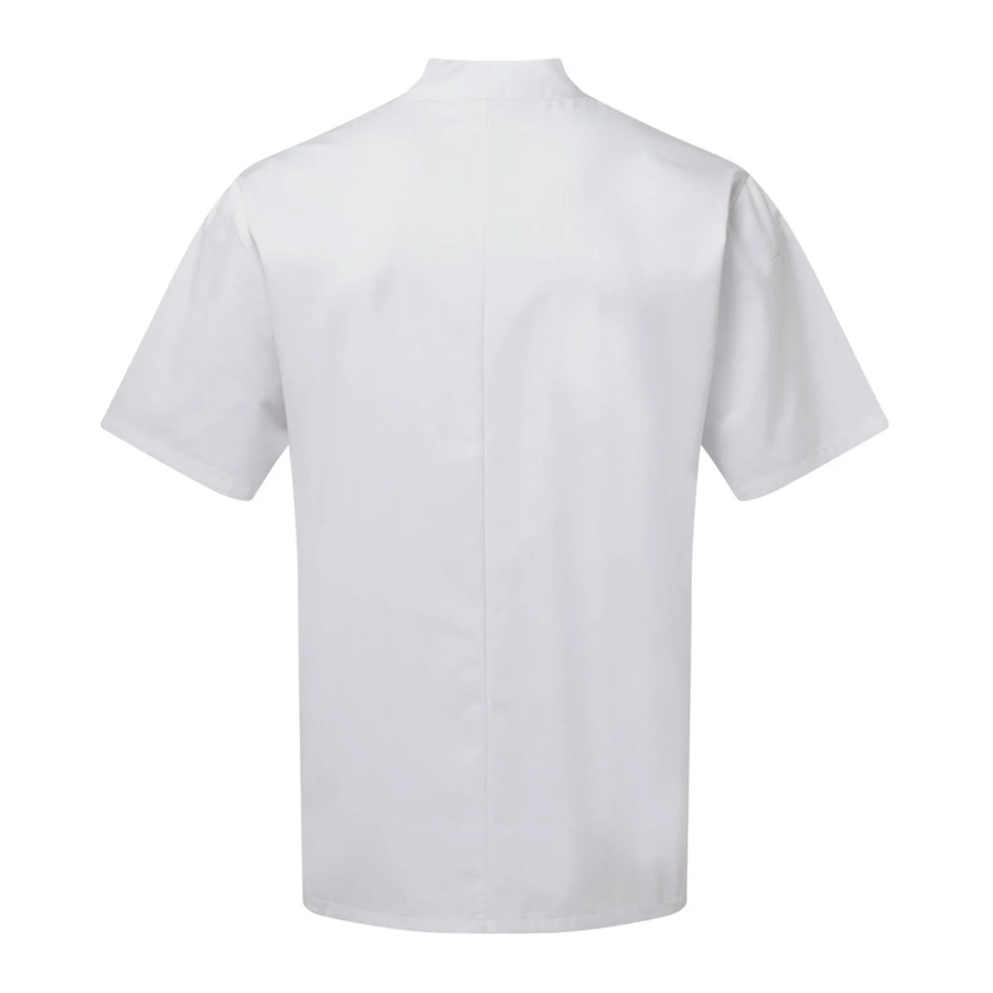 White - Back - Premier Unisex Adult Essential Short-Sleeved Chef Jacket