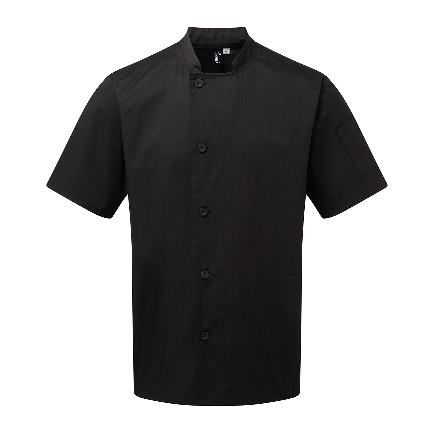 Black - Front - Premier Unisex Adult Essential Short-Sleeved Chef Jacket