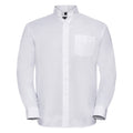 White - Front - Russell Collection Mens Oxford Easy-Care Long-Sleeved Shirt