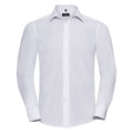 White - Front - Russell Collection Mens Poplin Easy-Care Tailored Long-Sleeved Shirt