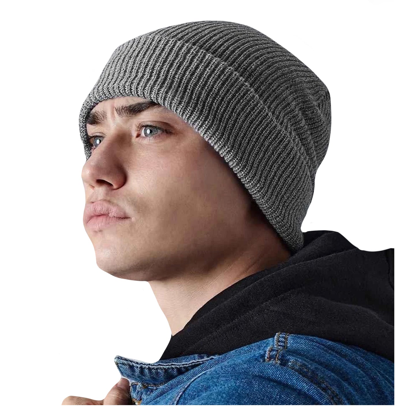 Graphite Grey - Back - Beechfield Heritage Beanie
