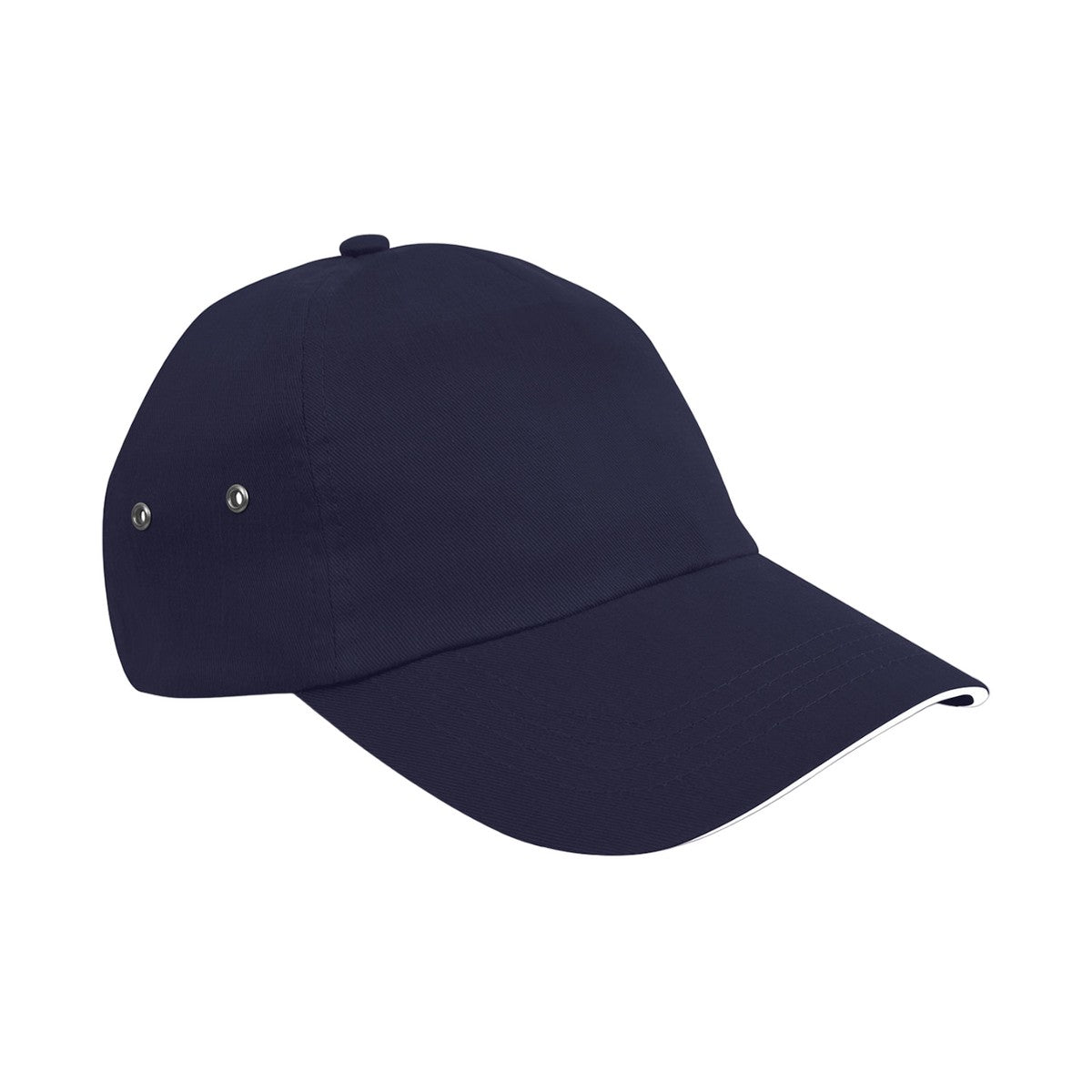 Navy-White - Front - Result Headwear Unisex Adult Printers Plush Cotton 5 Panel Cap