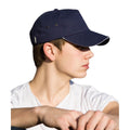 Navy-White - Back - Result Headwear Unisex Adult Printers Plush Cotton 5 Panel Cap